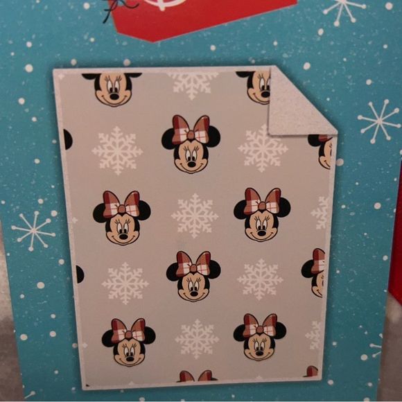 Disney Minnie‎ Mouse Snowflakes Christmas Sherpa Backed Throw - Picture 2 of 4